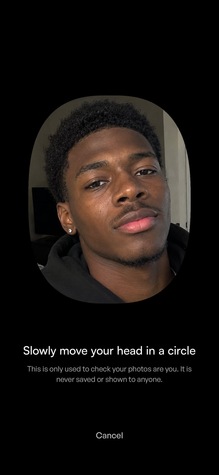 The face scan that verifies a profile's photos.